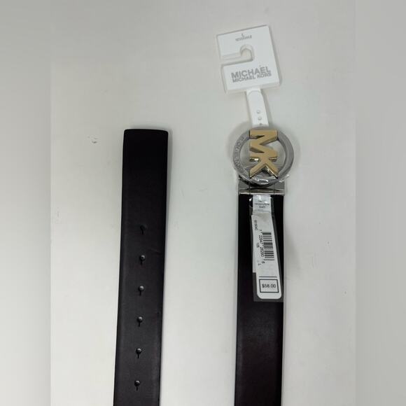 S013 NWTMichael Kors Womens Genuine Leather Reversible Two Tone Buckle Belt Sz L main image 3